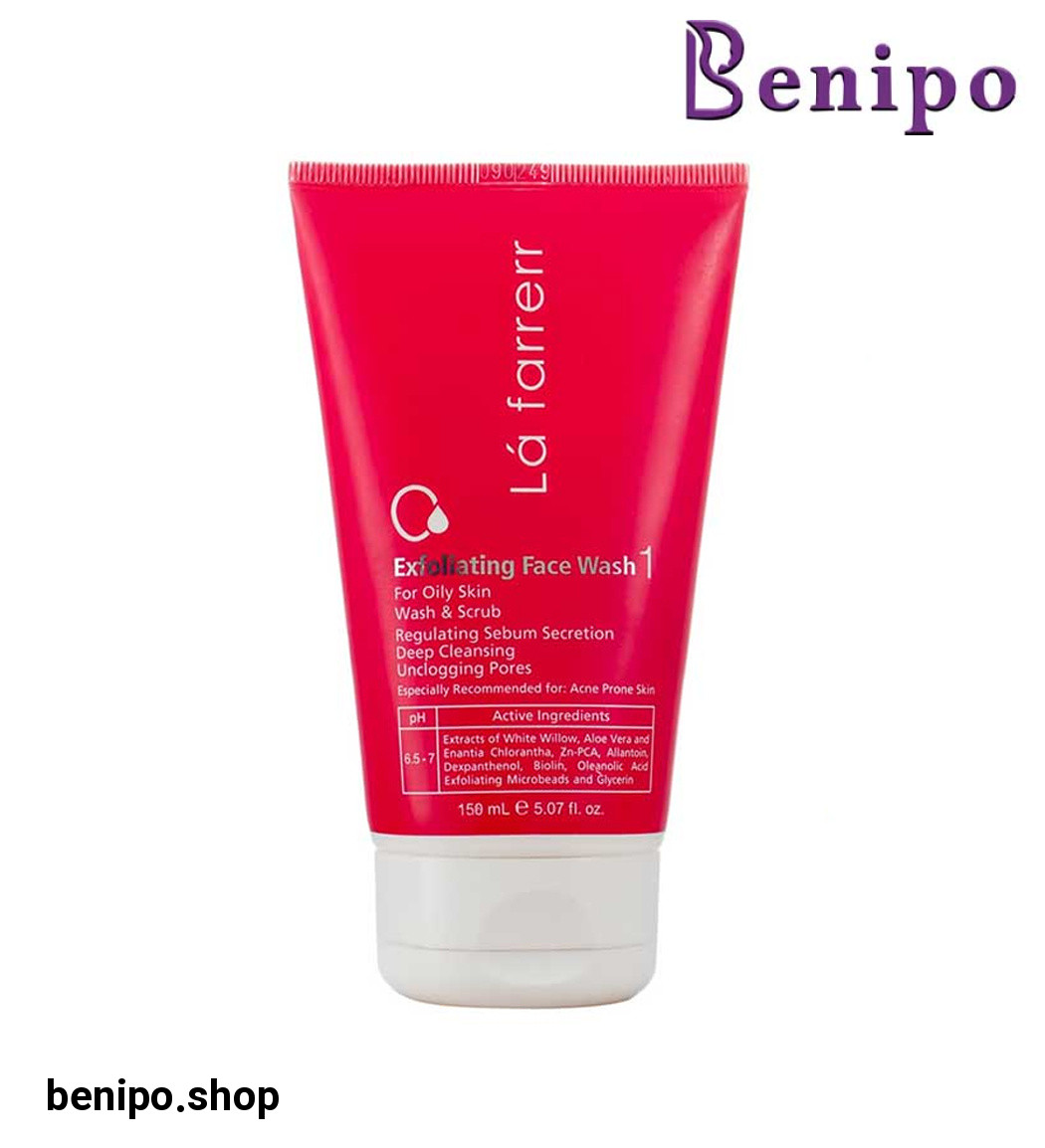 ژل شستشو صورت مدل لایه بردار شماره 1 مناسب پوست چرب و مستعد آکنه حجم 150 میلی لیتر