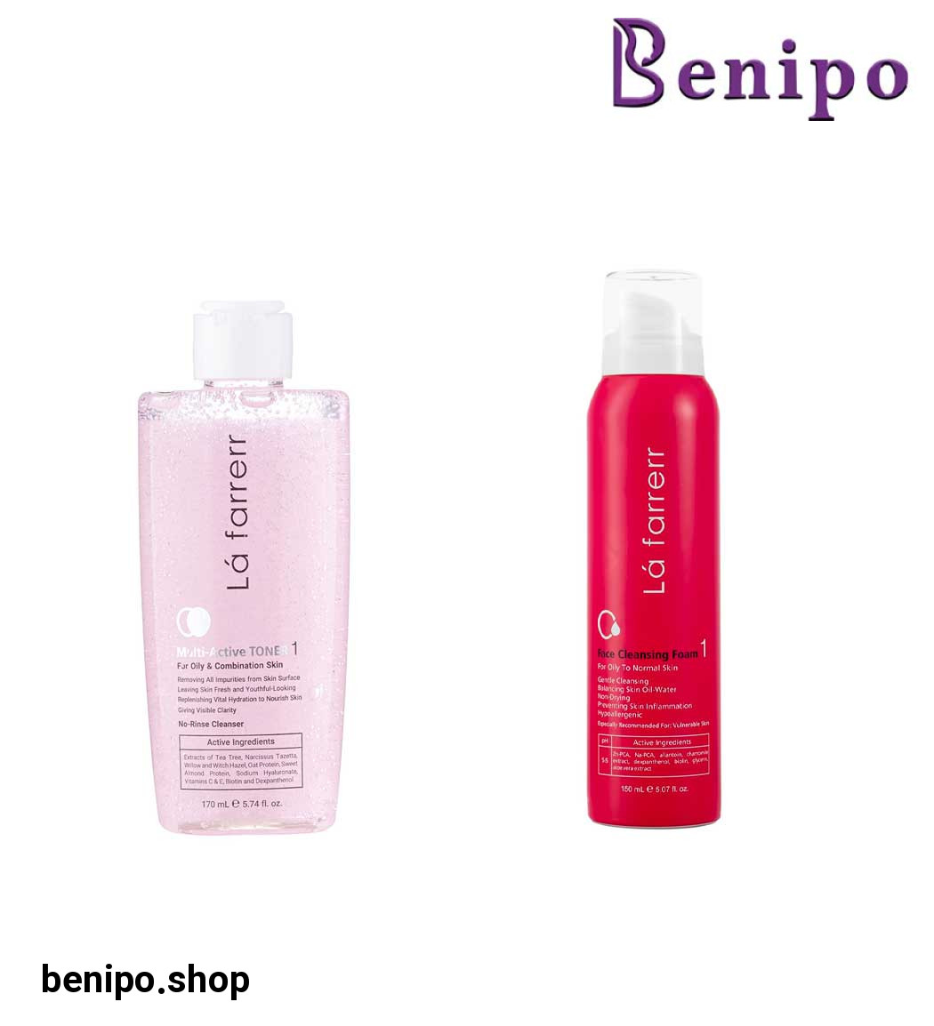 پک فوم شستشو صورت پوست نرمال تا چرب و تونر مولتی اکتیو 1 پوست چرب و مختلط