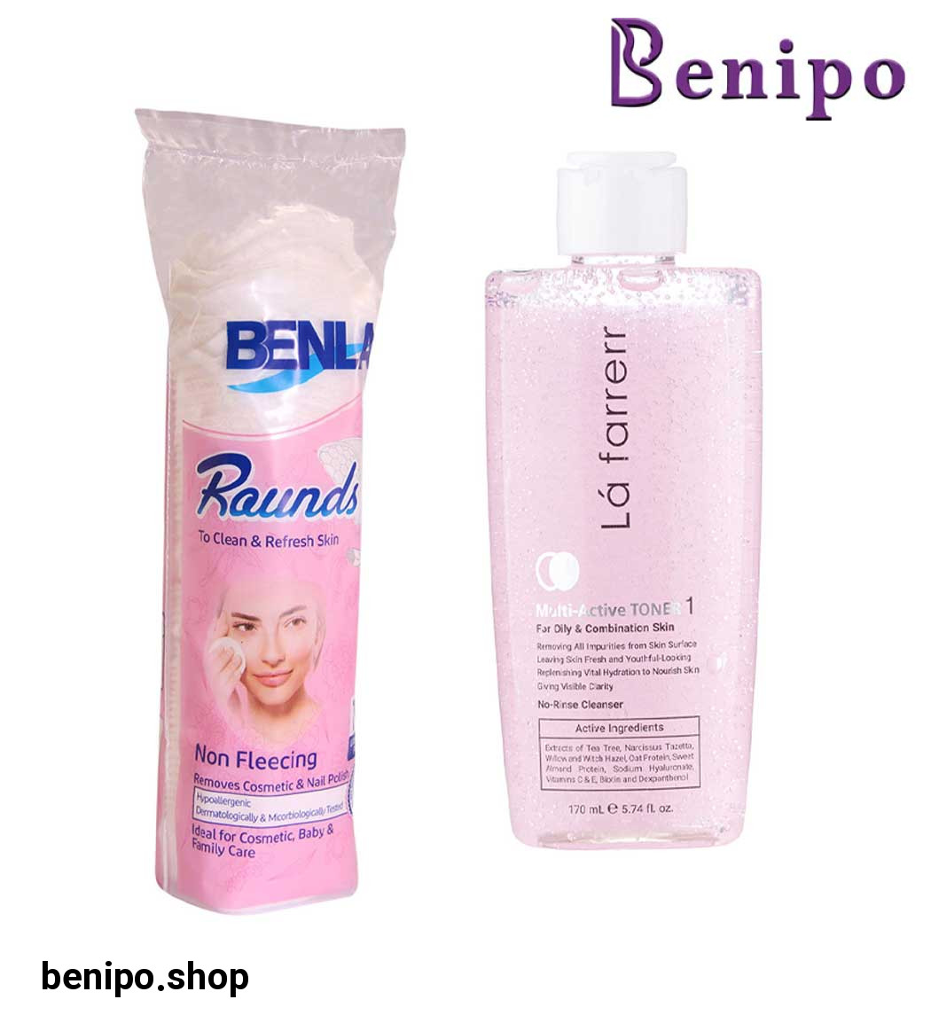 پک تونر مولتی اکتیو 1 برای پوست چرب و مختلط و پد آرایش پاک کن بسته 70 عددی