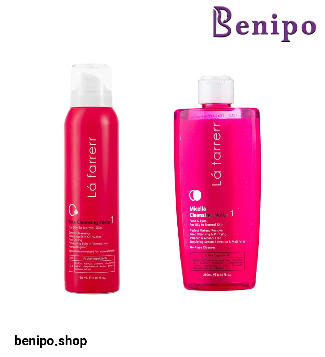 پک فوم شستشو صورت نرمال تا چرب و محلول میسلار واتر آرایش پوست نرمال و چرب