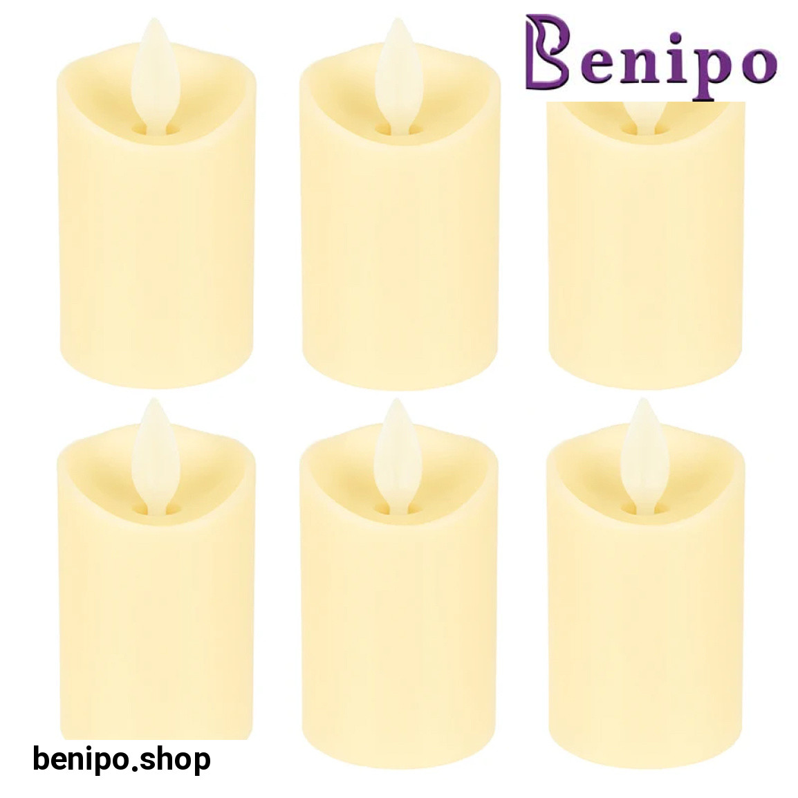 شمع ال ای دی مدل شعله متحرک کد 07 مجموعه 6 عددی