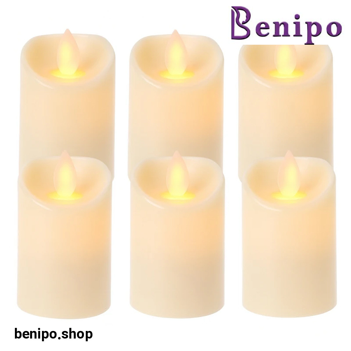 شمع ال ای دی مدل شعله متحرک کد 09 مجموعه 6 عددی