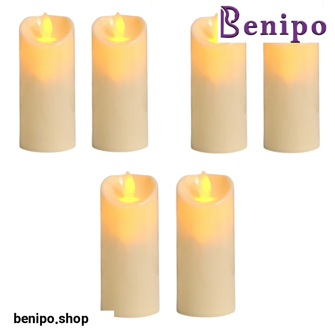 شمع ال ای دی مدل شعله متحرک کد 11 مجموعه 6 عددی