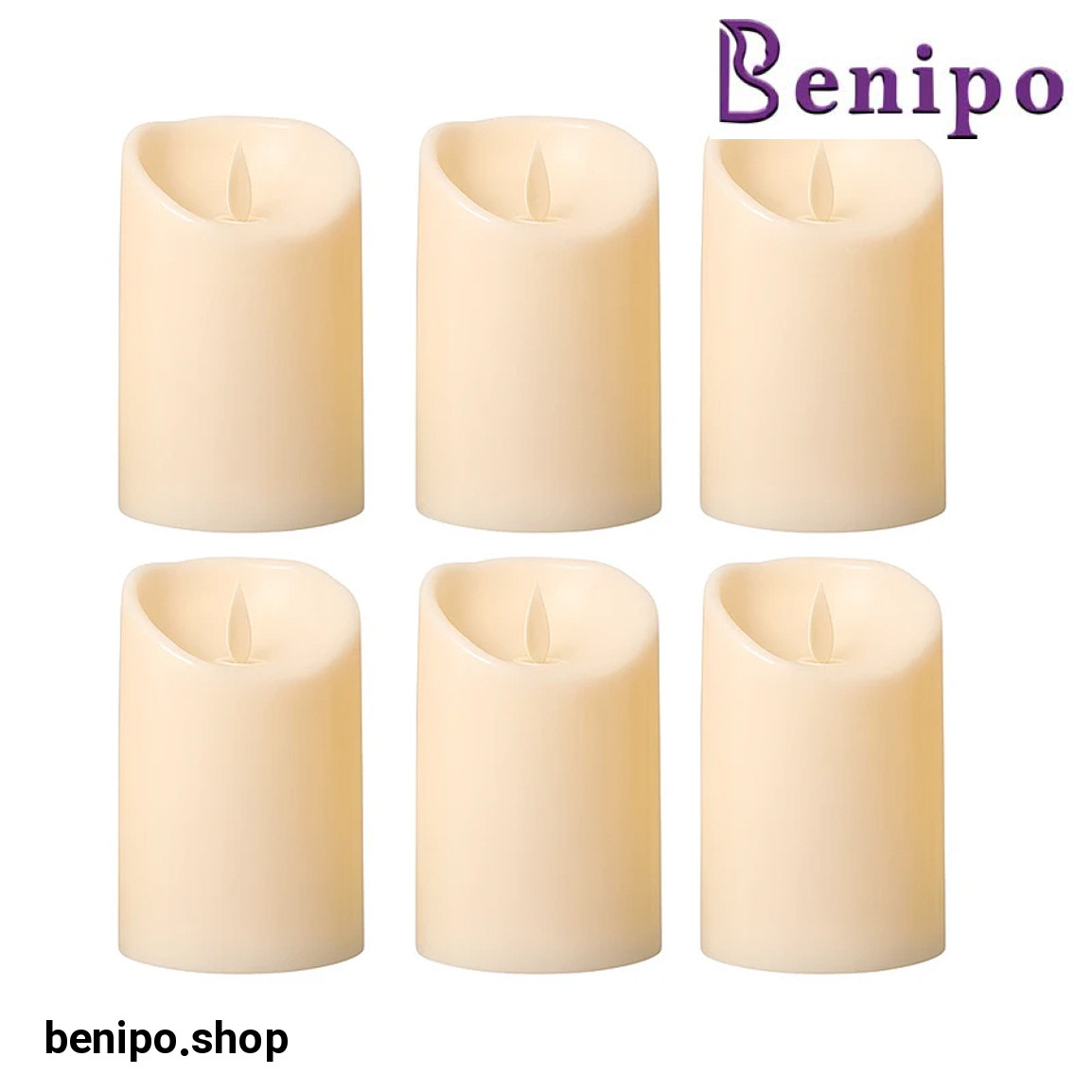 شمع ال ای دی مدل شعله متحرک کد 12 مجموعه 6 عددی