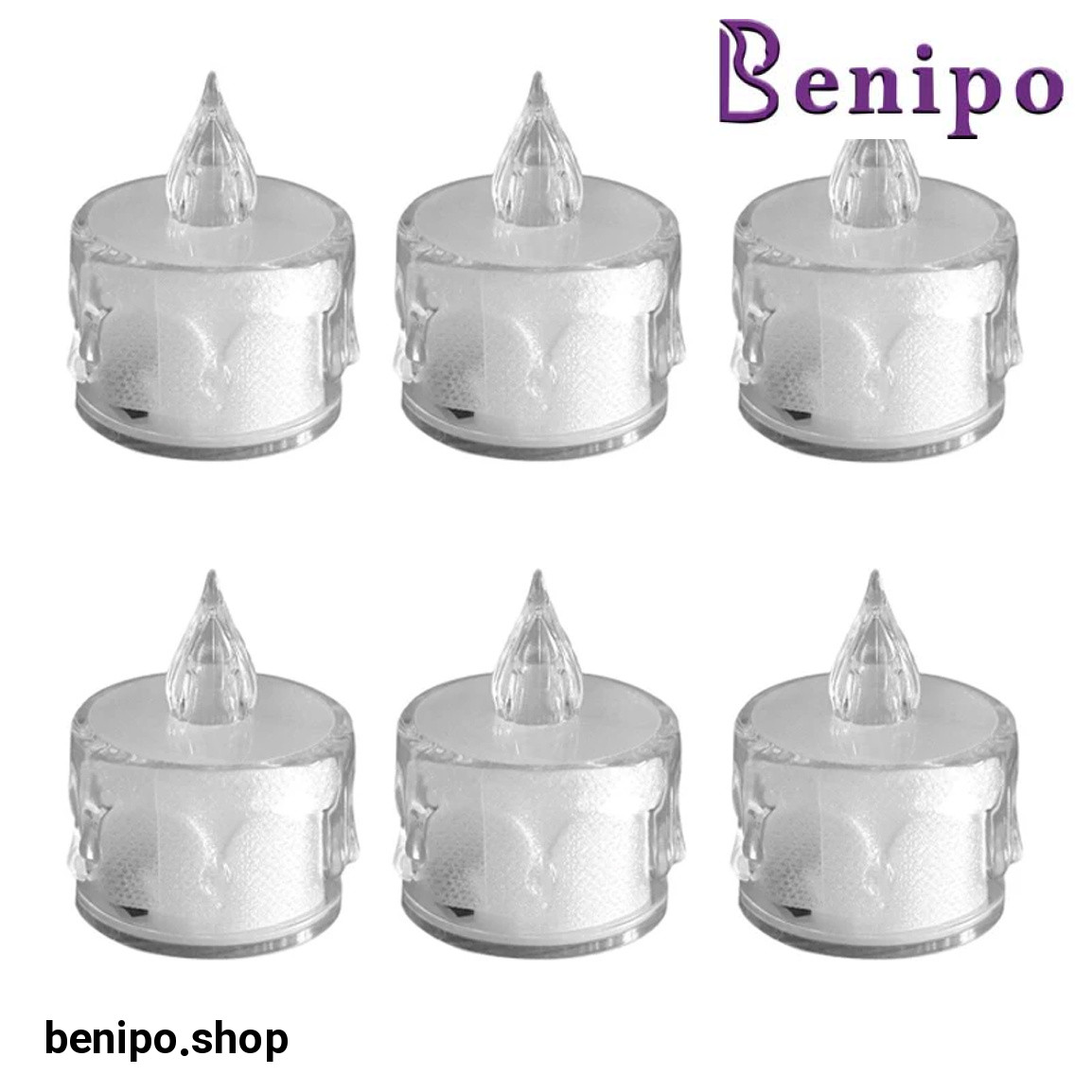 شمع ال ای دی مدل شفاف بسته 6 عددی