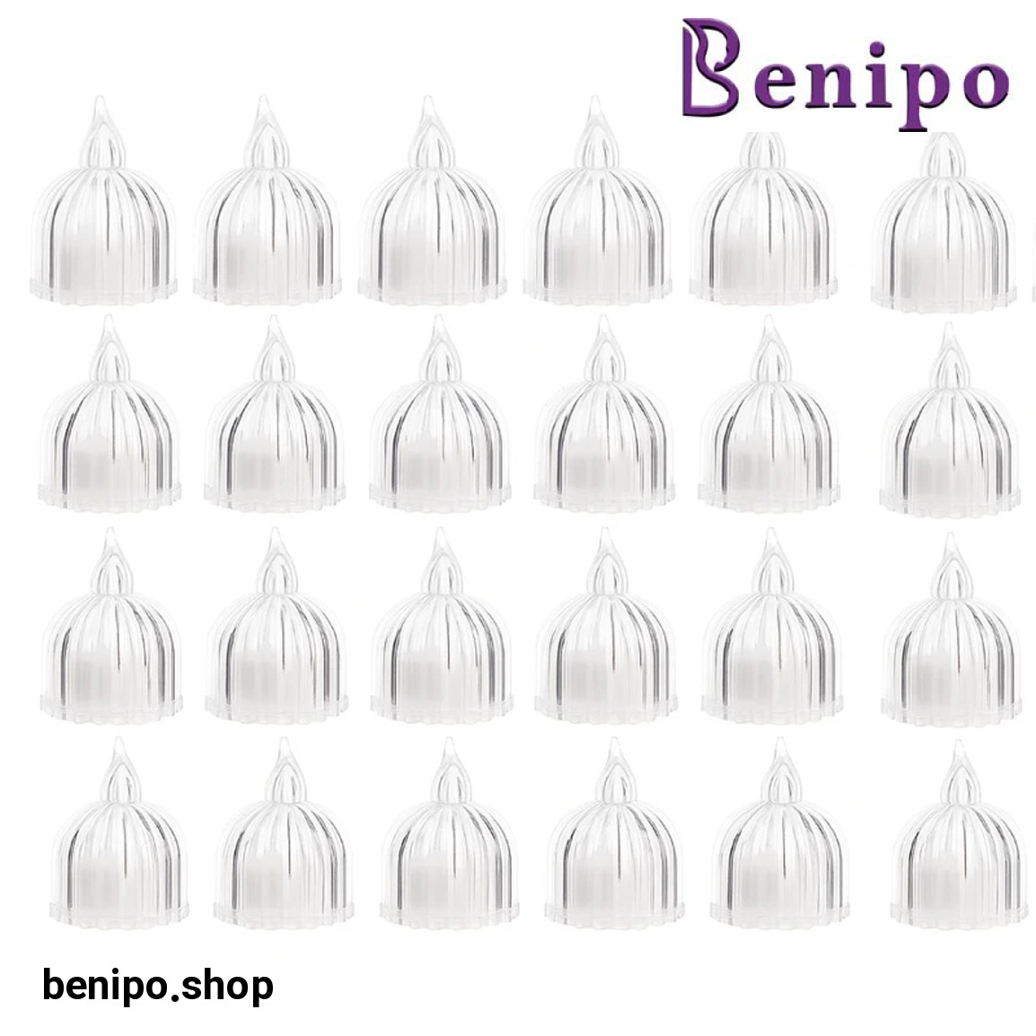 شمع ال ای دی مدل کریستالی شفاف طرح SUN مجموعه 24 عددی