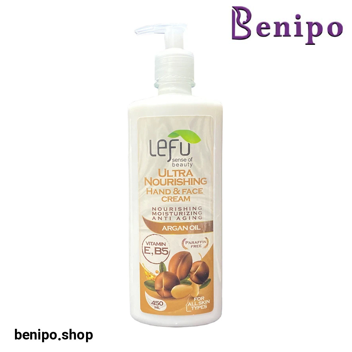 کرم مرطوب کننده دست و صورت حاوی روغن آرگان حجم 450 میلی لیتر