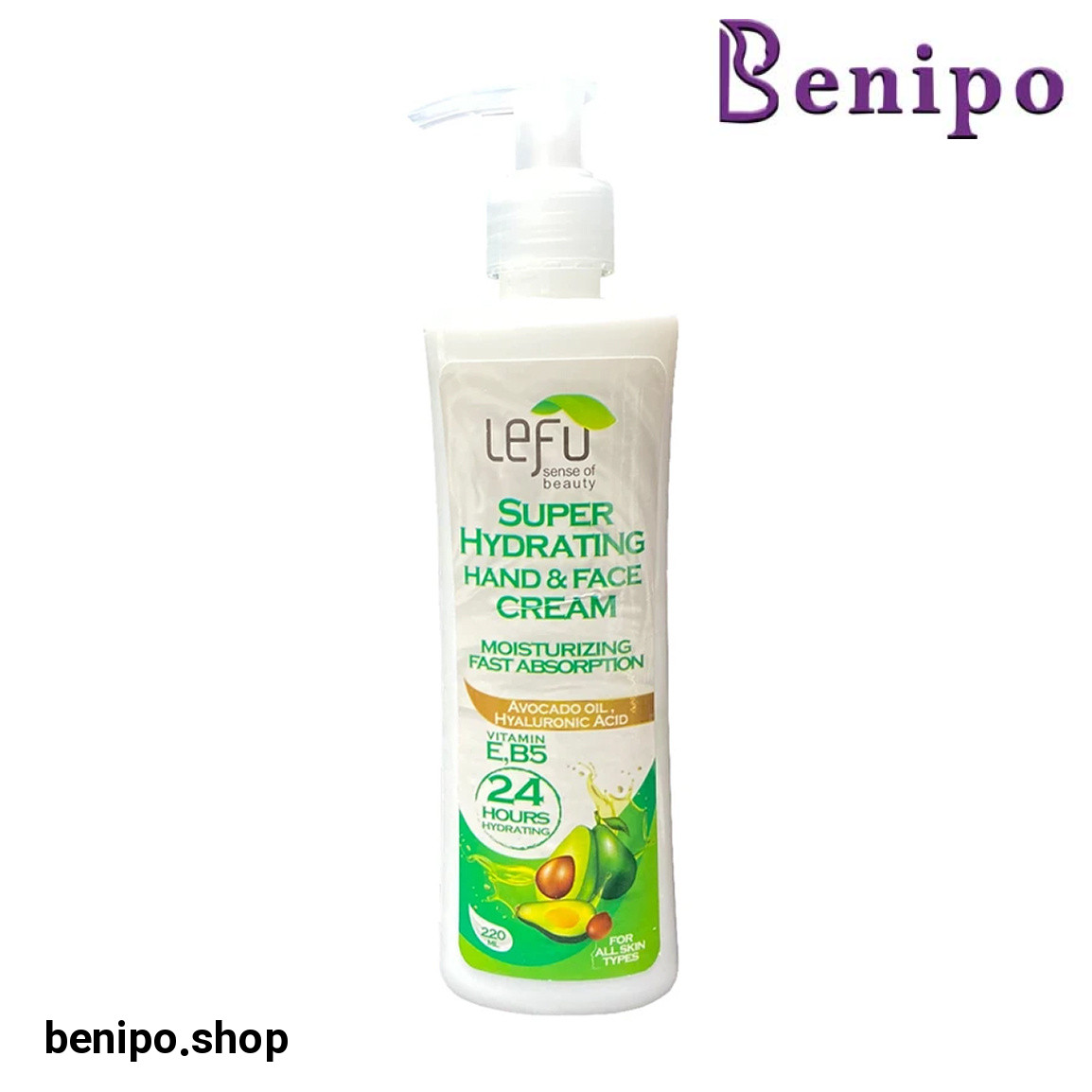 کرم آبرسان دست و صورت حاوی عصاره آووکادو حجم 220 میلی لیتر