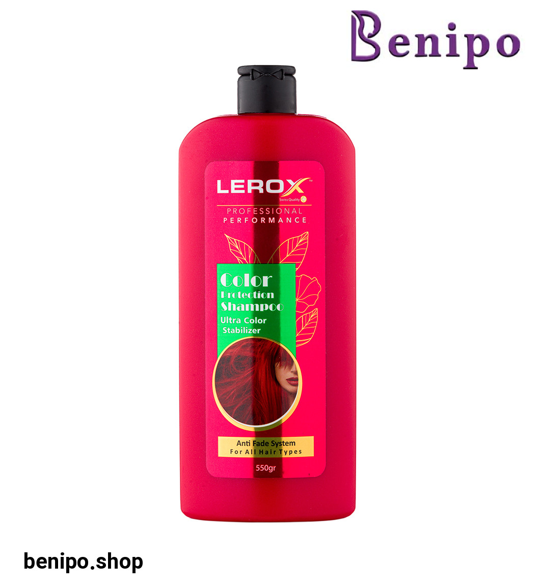 شامپو تثبیت کننده رنگ موی سر لروکس حجم 550 میلی لیتر