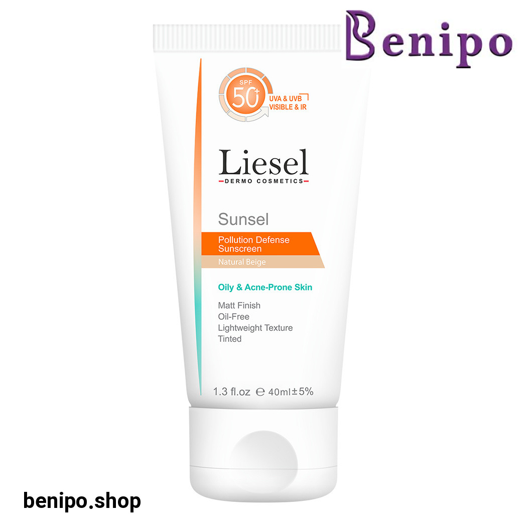 کرم ضد آفتاب رنگی مدل Sunsel با SPF 50 مناسب پوست چرب و مستعد آکنه حجم 40 میلی لیتر