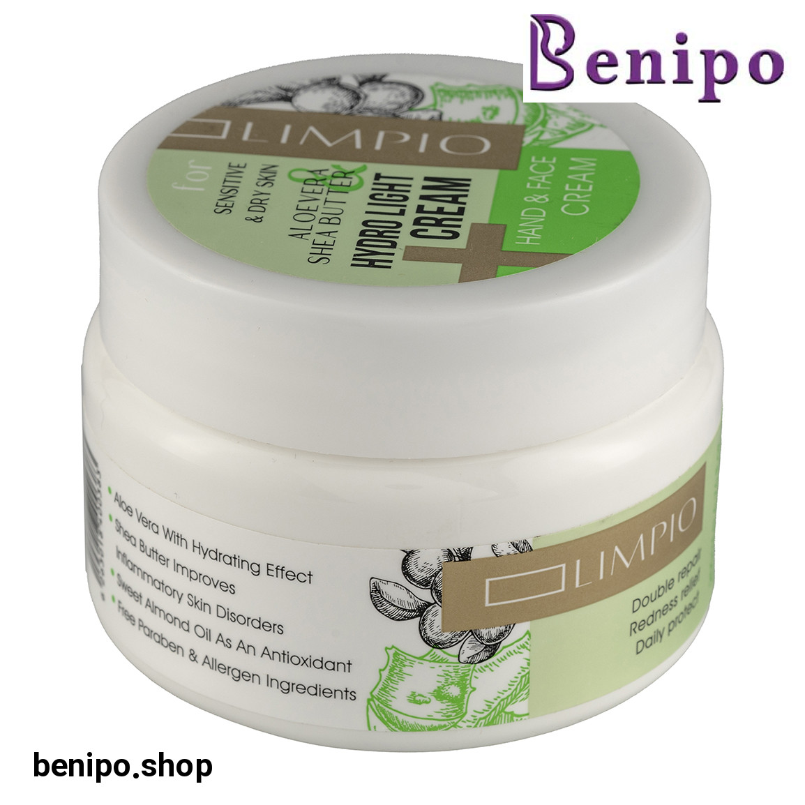 کرم  کاسه ای مرطوب کننده دست و صورت آلوئه ورا 200میل