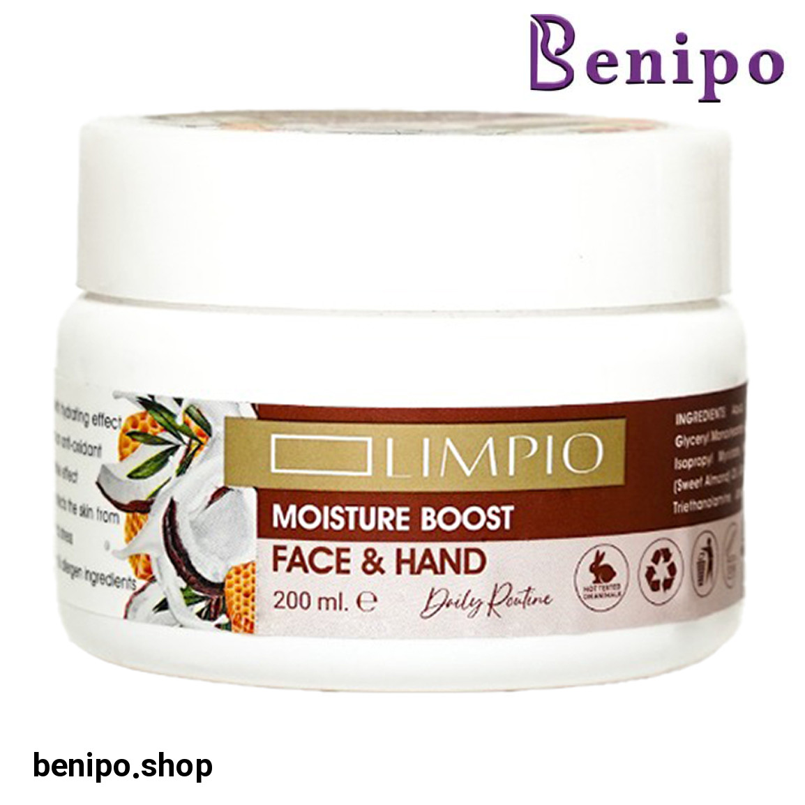 کرم مرطوب کننده دست و صورت حاوی عصاره نارگیل حجم 200 میلی لیتر