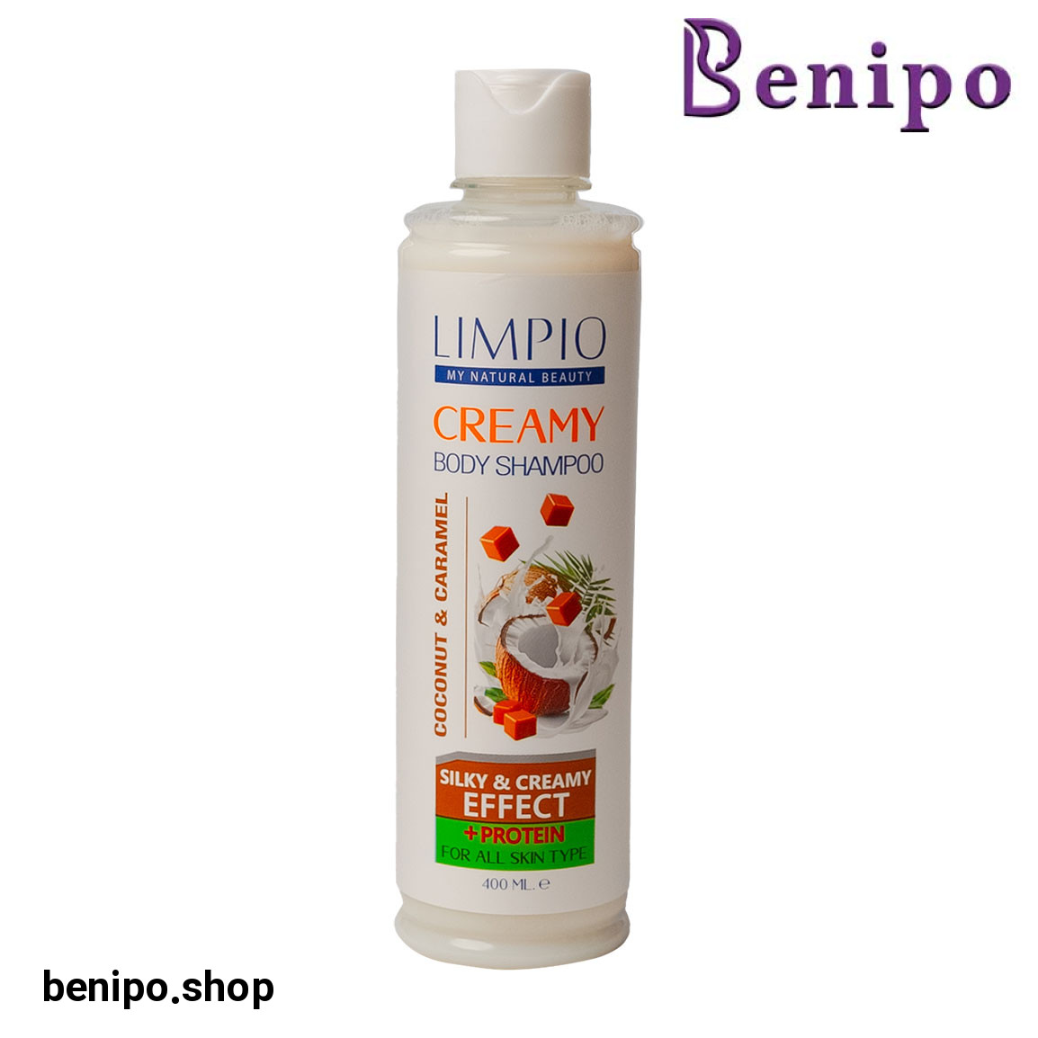 شامپو بدن کرمی با رایحه نارگیل و کارامل حجم 400 میلی لیتر