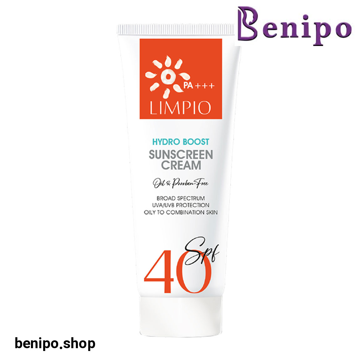 کرم ضد آفتاب فاقد رنگ Spf40 مناسب انواع پوست 50میل