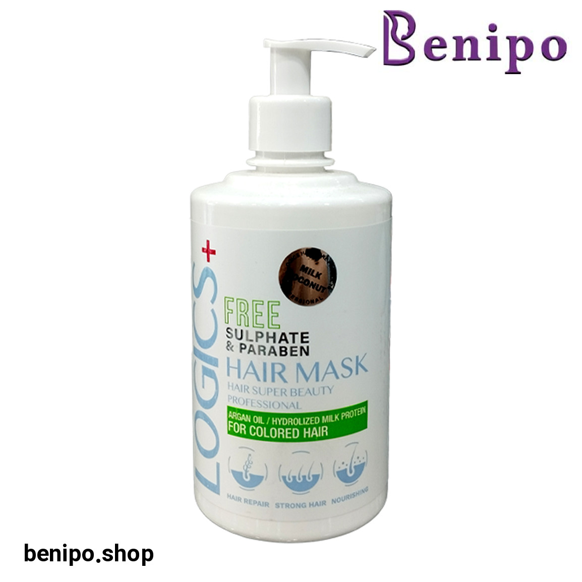 ماسک مو داخل حمام حاوی شیر نارگیل حجم 500 میلی لیتر