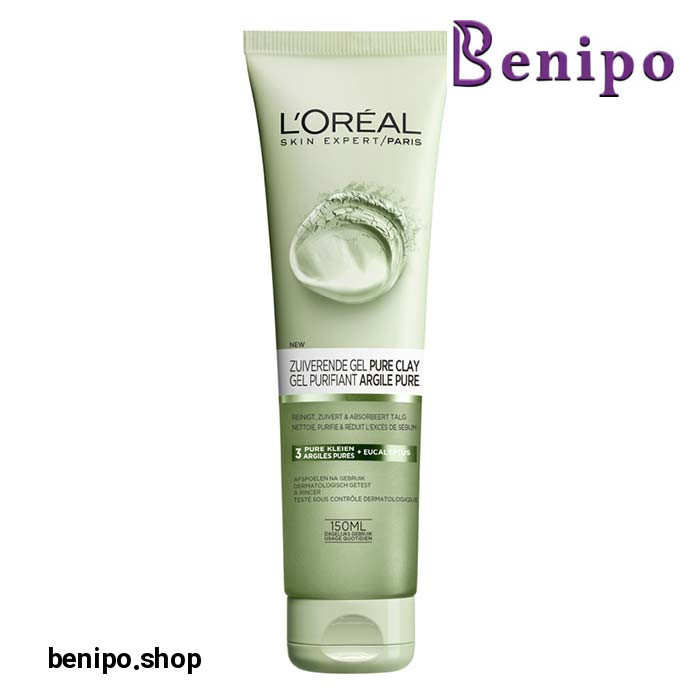 ژل شستشوی خاک رس، مات کننده و پاک کننده عمیق پوست لورآل 150 میل