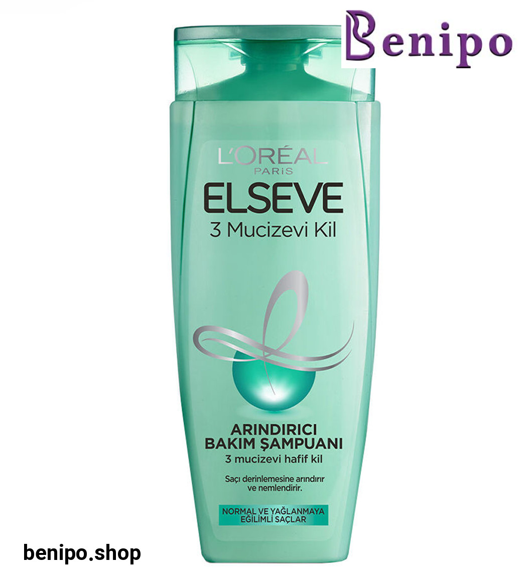 شامپو طراوت بخش و استحکام بخش مخصوص موهای چرب و معمولی مدل loreal 3 mucizevi kil حجم 450 میل