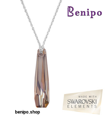 گردنبند کریستال و نقره شکست دار