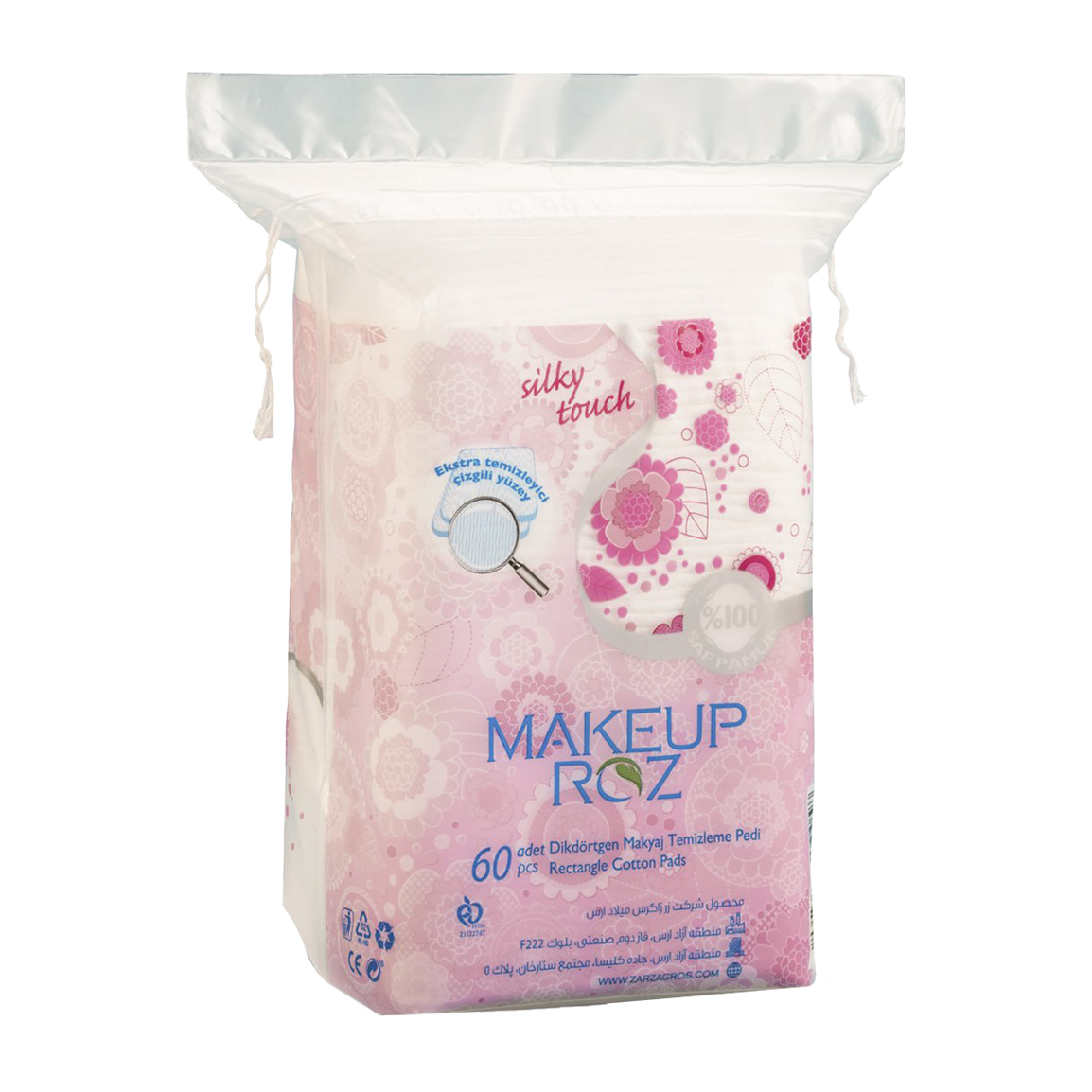 پد آرایش پاک کن میکاپ رز بسته 60 عددی