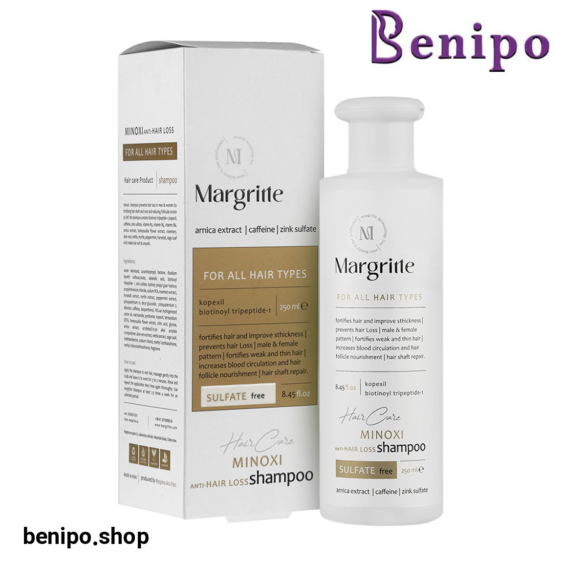 شامپو تقویتی و ضد ریزش مناسب انواع مو حجم 250 میلی لیتر