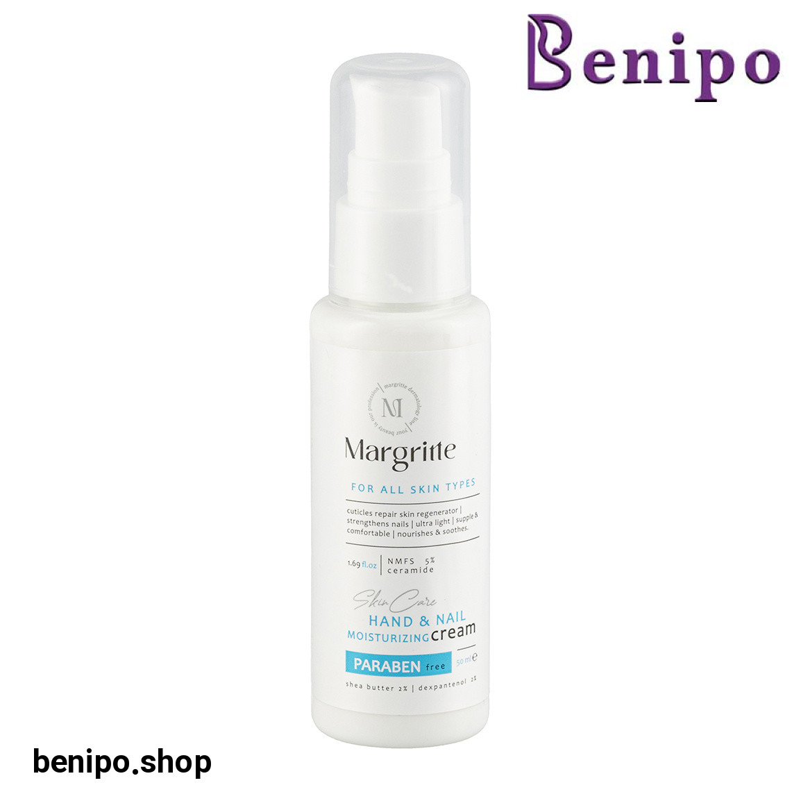 کرم مرطوب کننده دست و ناخن مناسب انواع پوست حجم 50 میلی لیتر