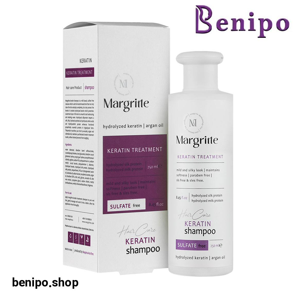 شامپو کراتینه مناسب مو کراتین شده حجم 250 میلی لیتر