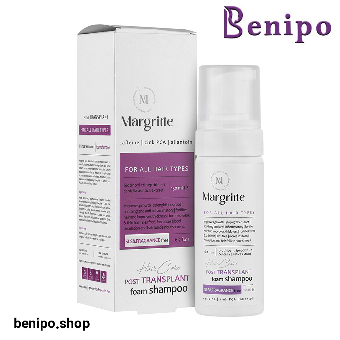 شامپو فوم پس از کاشت حجم 150 میلی لیتر