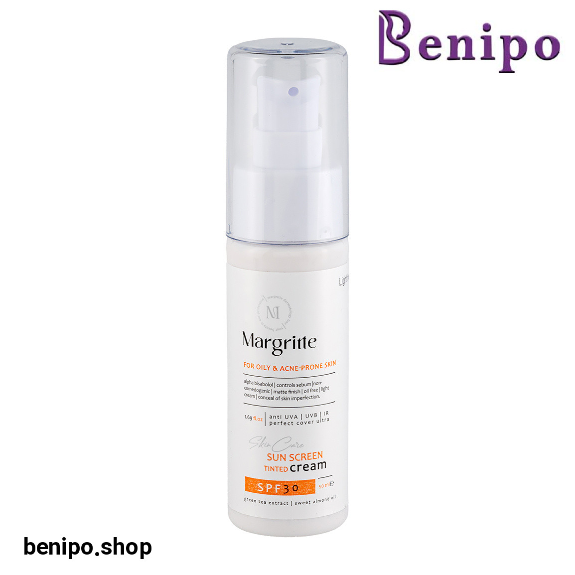 کرم ضد آفتاب رنگی با SPF30 مناسب پوست چرب و مستعد آکنه حجم 50 میلی لیتر