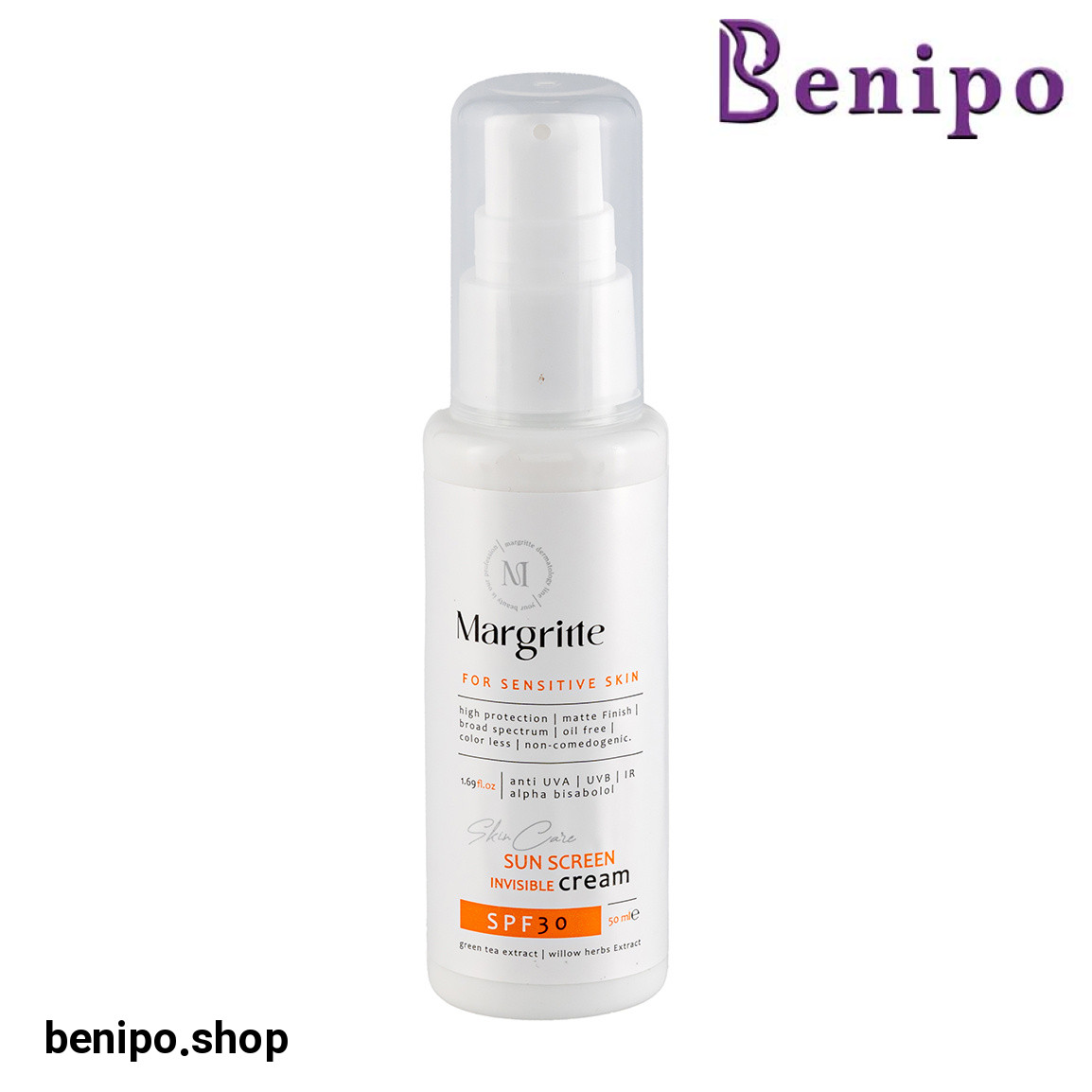 کرم ضد آفتاب بی رنگ با SPF30 مناسب پوست حساس حجم 50 میلی لیتر