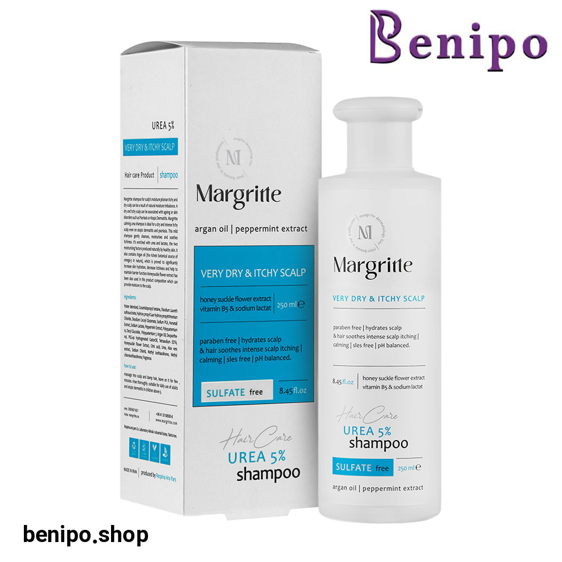 شامپو اوره 5 درصد مناسب پوست سر بسیار خشک حجم 250 میلی لیتر