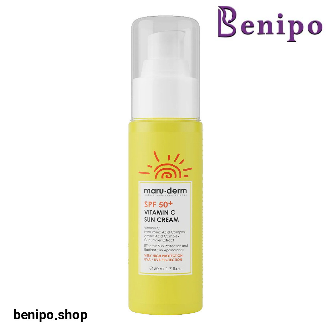 کرم ضد آفتاب SPF 50 مدل ویتامین c حجم 50 میلی لیتر