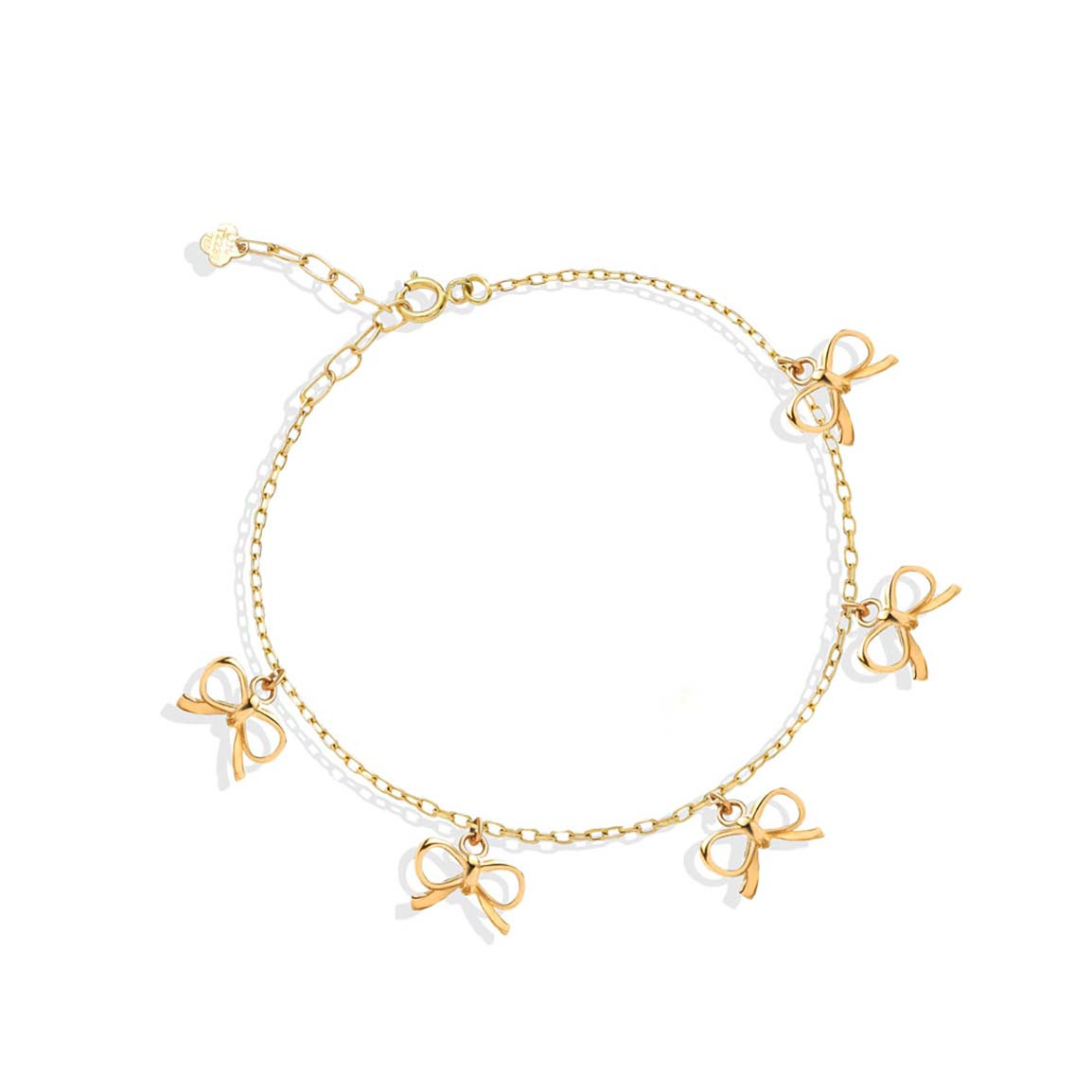 دستبند طلا 18 عیار مدل پاپیون ریز 5 تایی