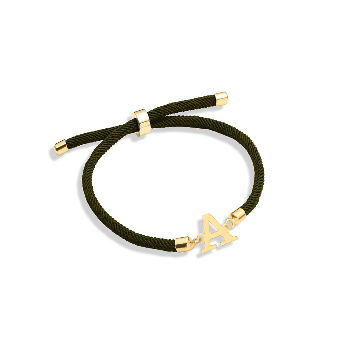 دستبند طلا 18 عیار مدل حروف A فانتزی