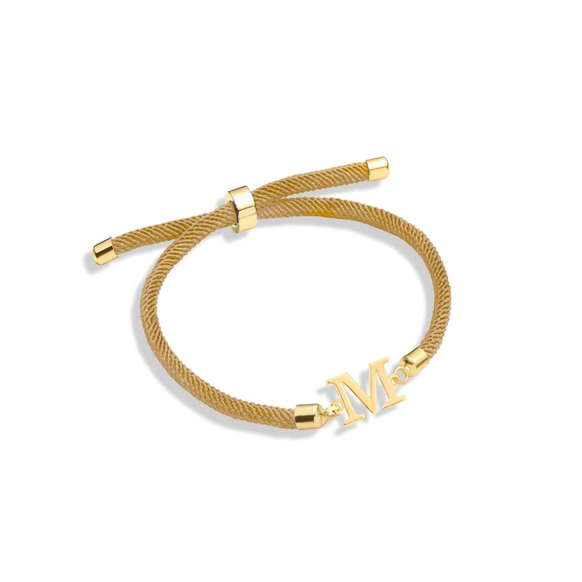 دستبند طلا 18 عیار مدل حروف M فانتزی