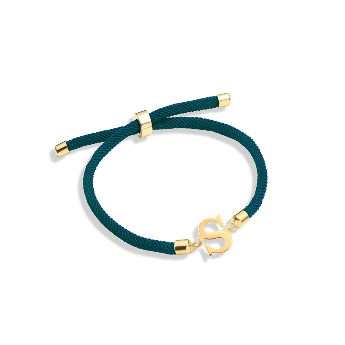 دستبند طلا 18 عیار مدل حروف S فانتزی