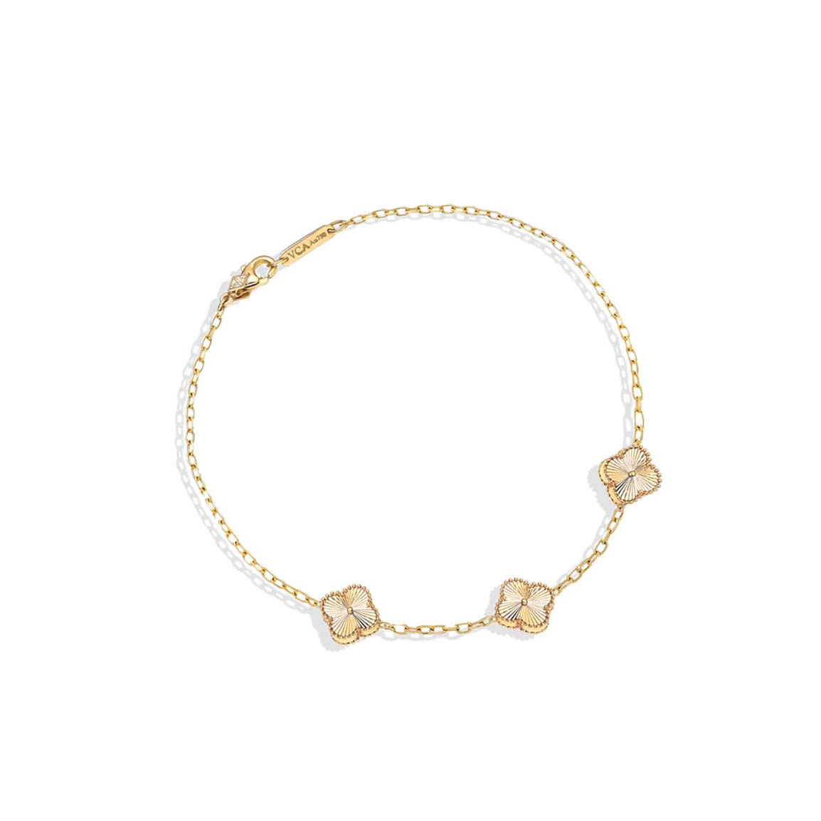 دستبند طلا 18 عیار مدل ونکلیف الحمبرا رز 3 ماوی