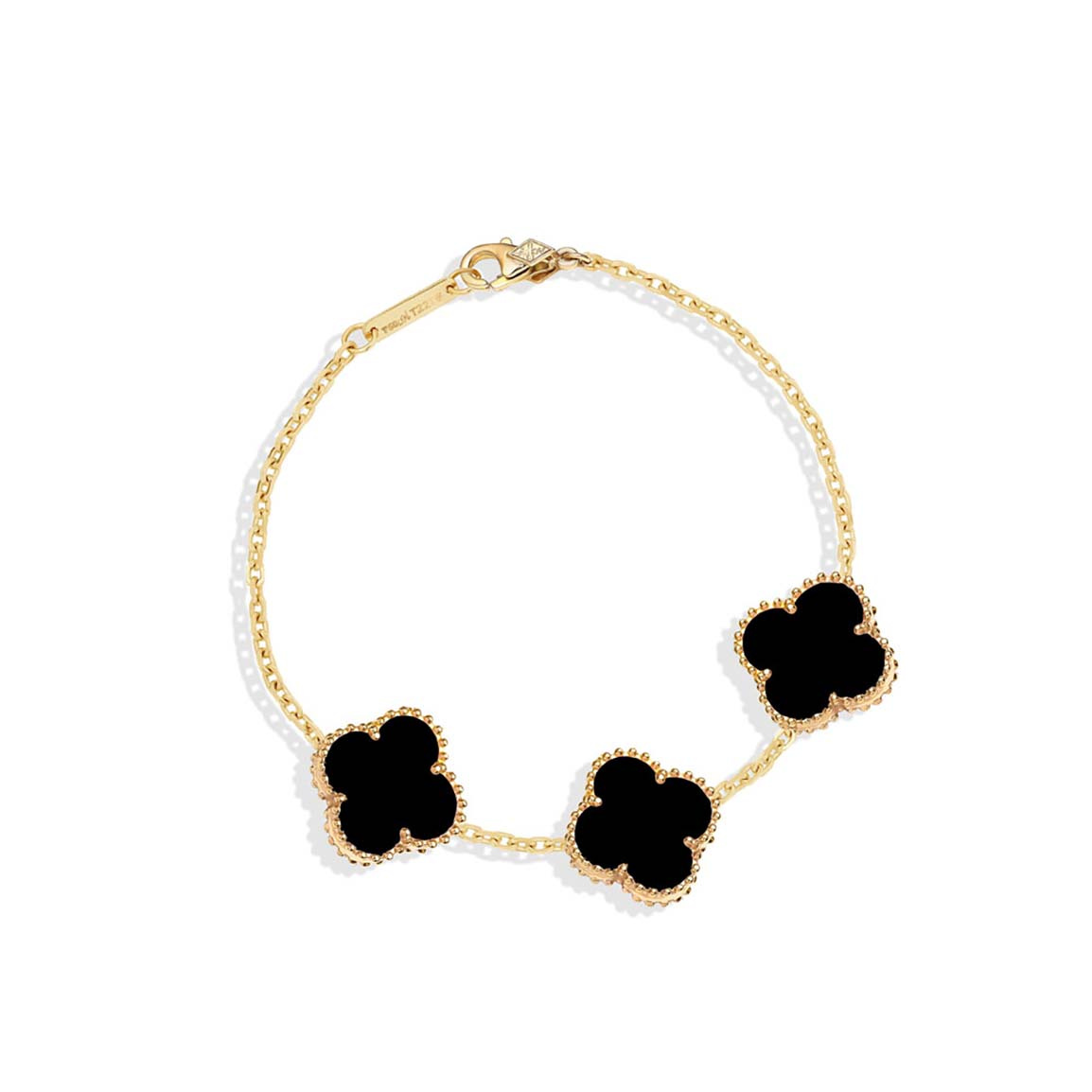 دستبند طلا 18 عیار مدل ونکلیف مشکی بولد 3