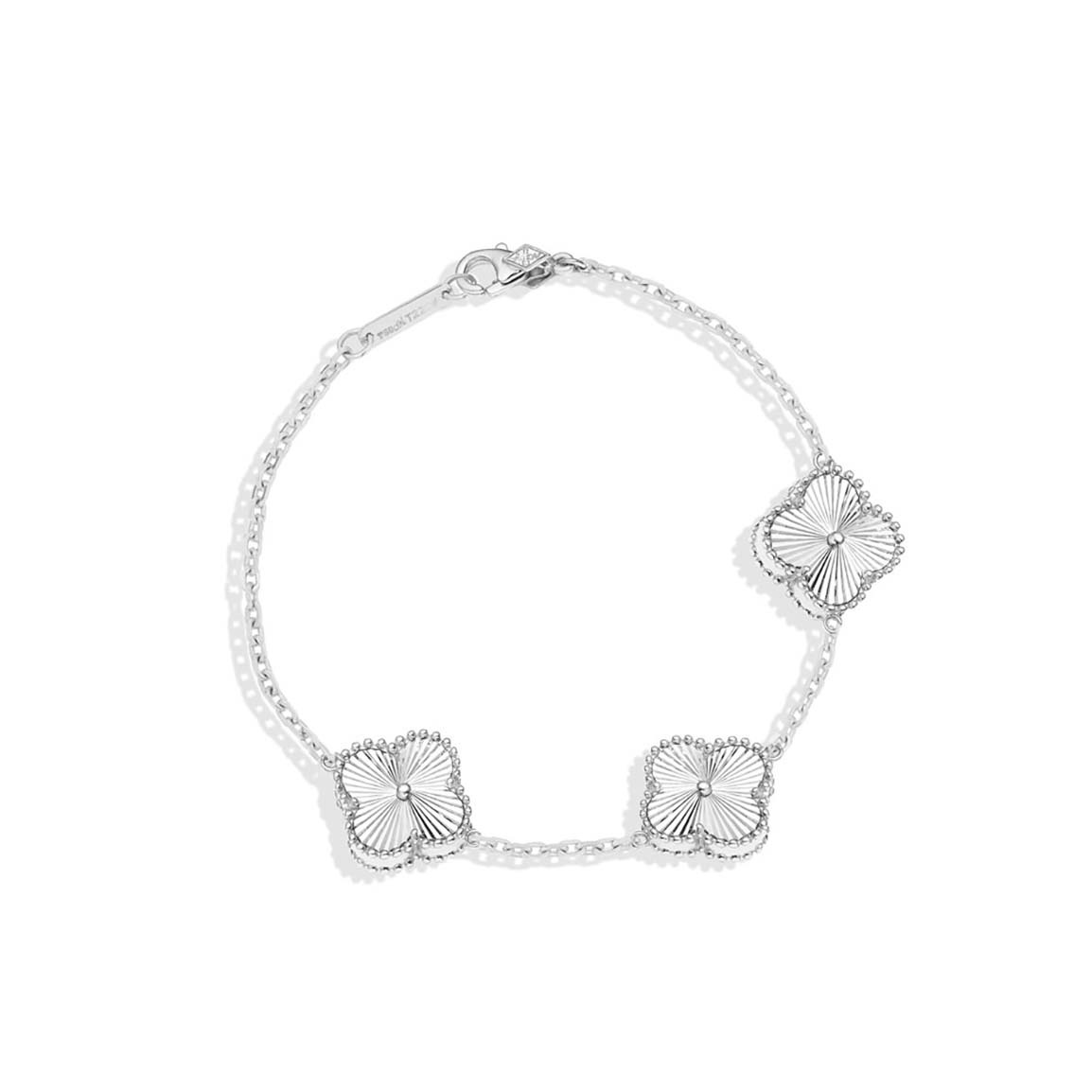 دستبند طلا 18 عیار مدل ونکلیف سفید بولد 3