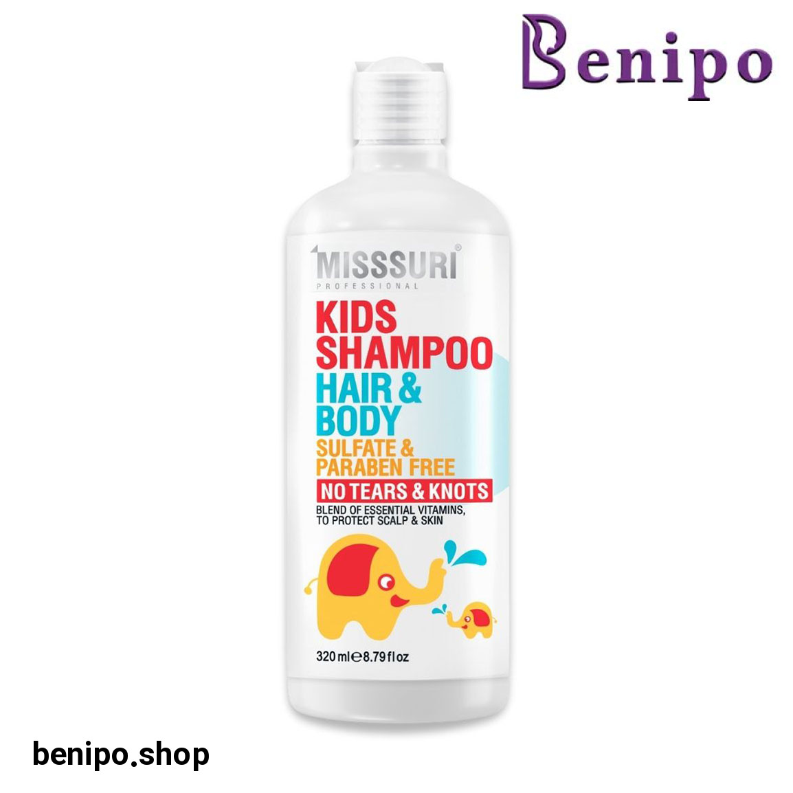 شامپو فاقد سولفات سر و بدن کودک حجم 320 میل