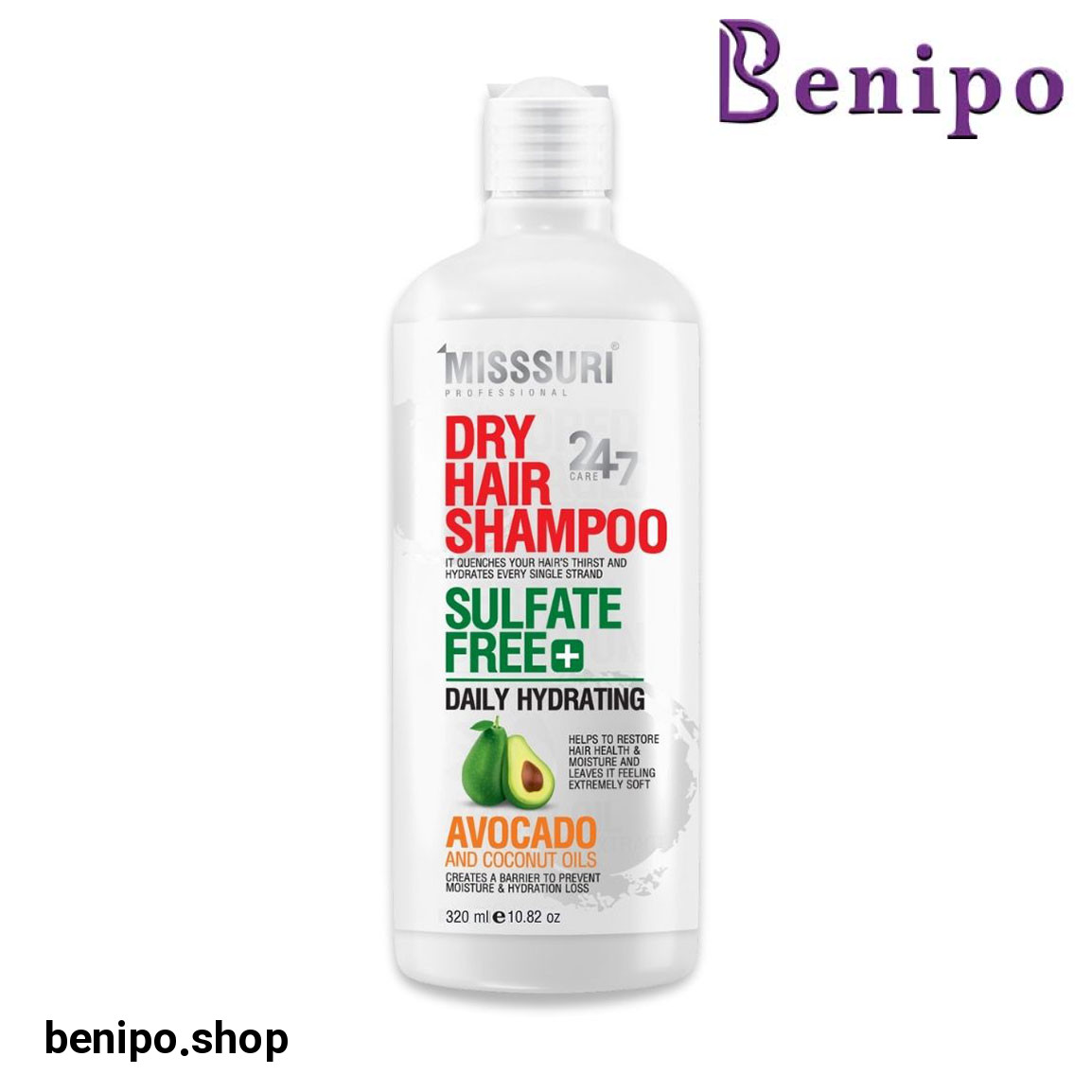شامپو فاقد سولفات مناسب مو خشک حجم 320 میلی لیتر