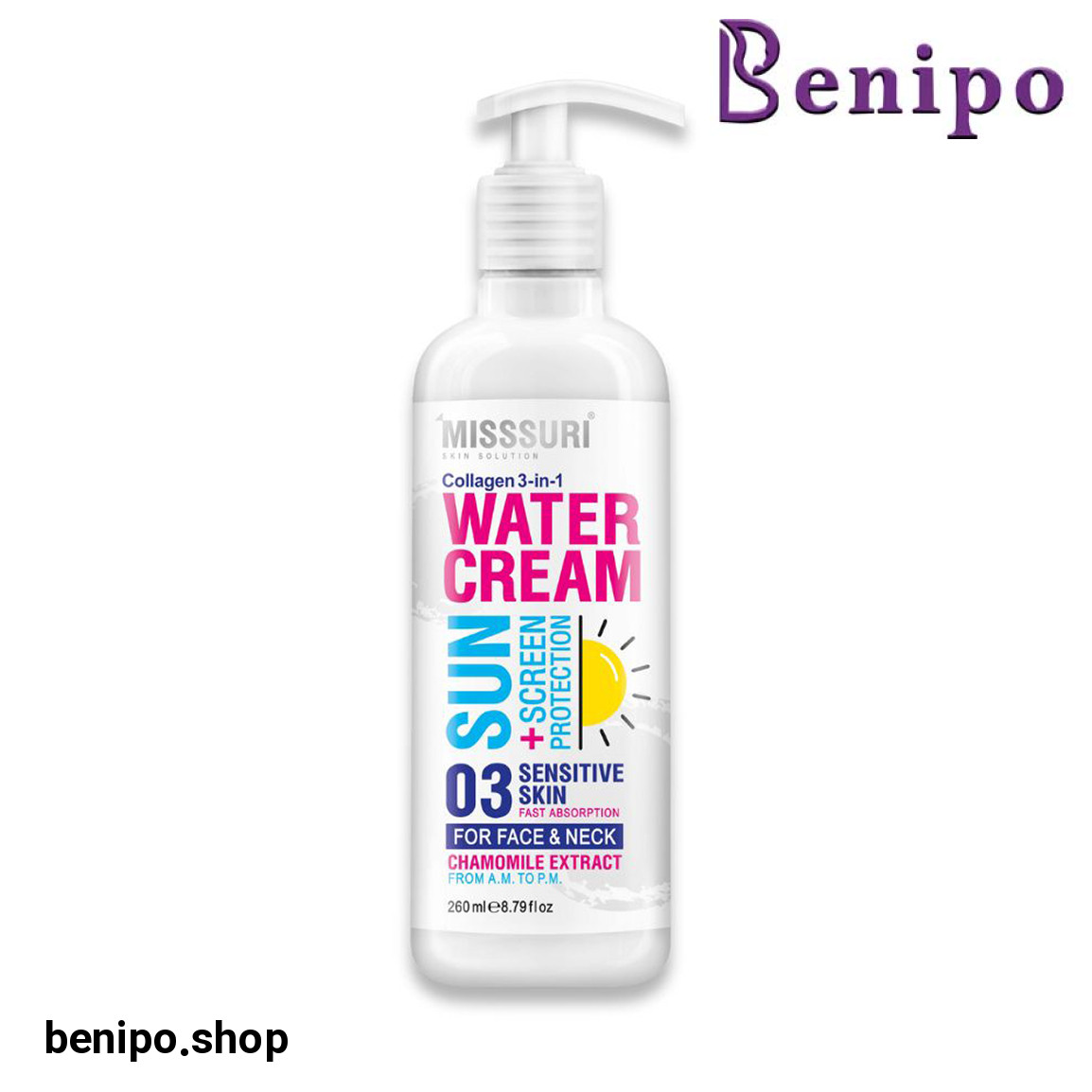 کرم ژل صورت و گردن مناسب پوست حساس حجم 260 میلی لیتر