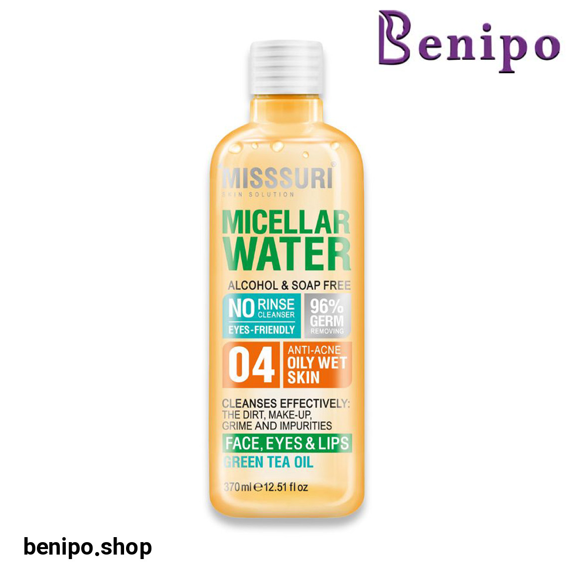 میسلارواتر مناسب پوست چرب حجم 370 میلی لیتر