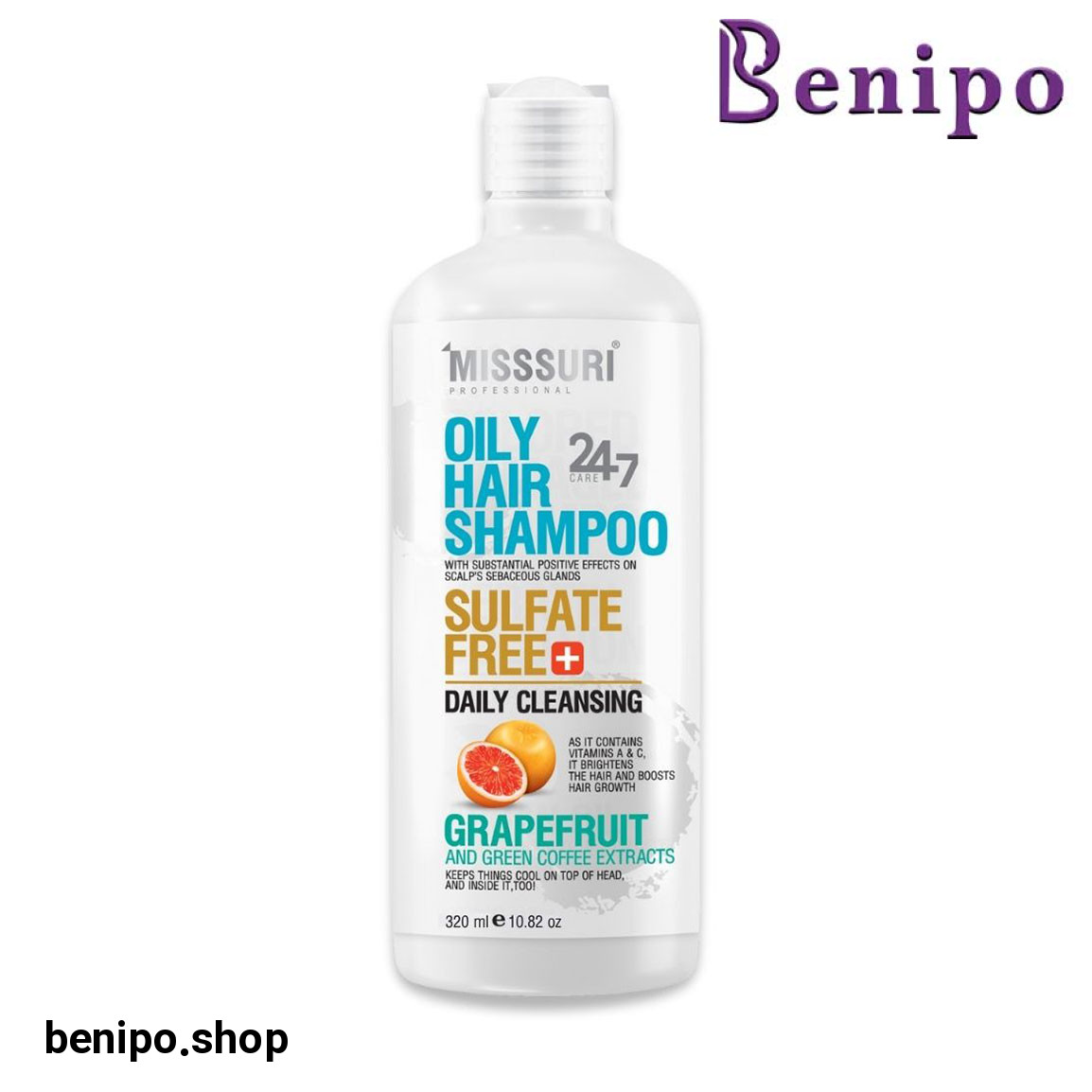 شامپو فاقد سولفات مناسب مو چرب حجم 320 میلی لیتر