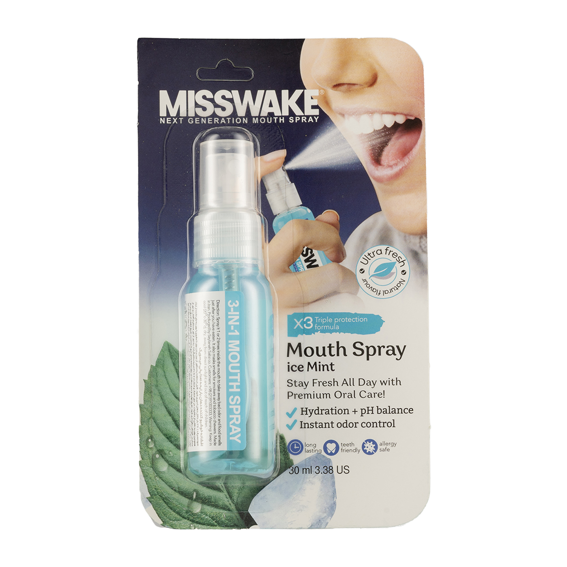 اسپری خوشبوکننده دهان با رایحه نعنا یخی حجم 30 میلی لیتر