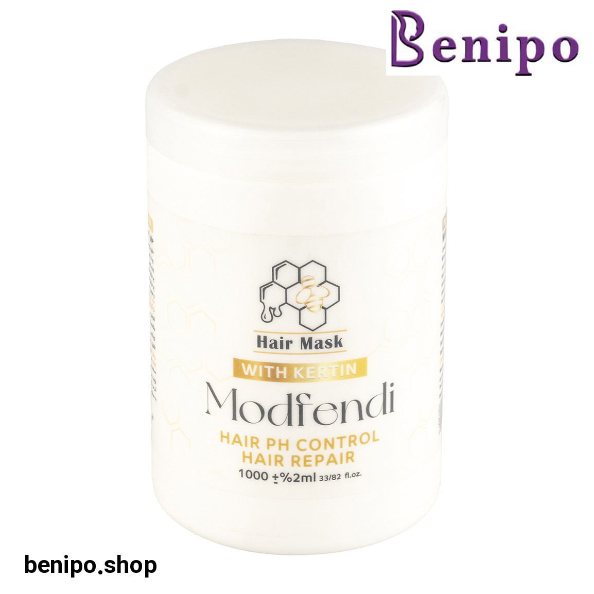 ماسک مو با آبکشی حاوی کراتین و عصاره عسل مناسب مو خشک حجم 1000 میلی لیتر