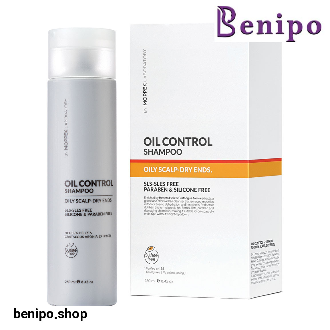 شامپو متعادل کننده چربی موپک مدل Free Sulfate مناسب کف سر چرب و ساقه مو خشک حجم 250 میلی لیتر