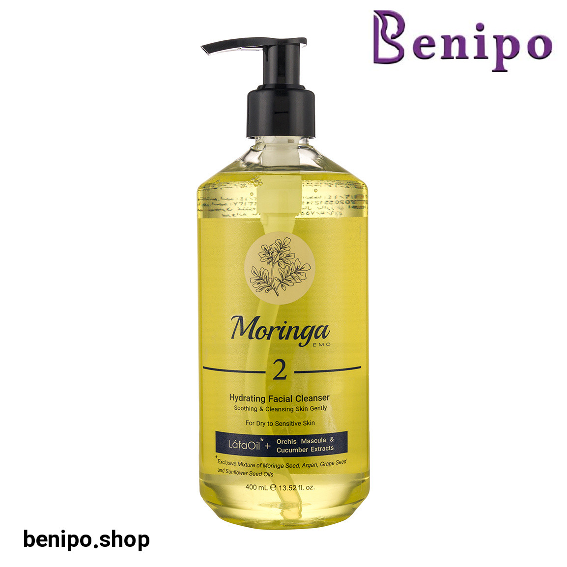 ژل شستشو و آبرسان صورت شماره 2 مخصوص پوست خشک و حساس حجم 400 میلی لیتر