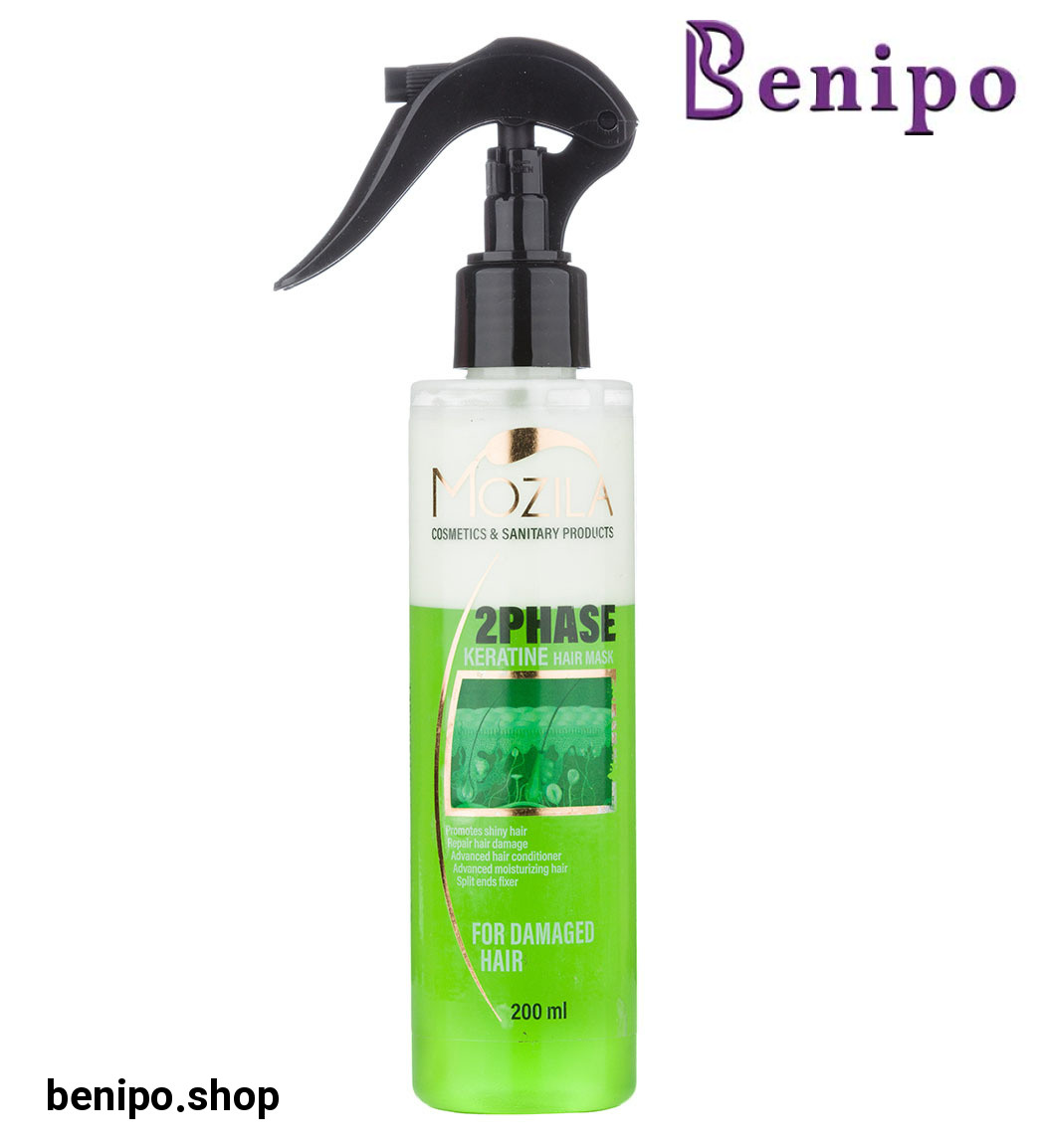 ماسک مو دو فاز کراتینه سبز مناسب موهای آسیب دیده 200میل