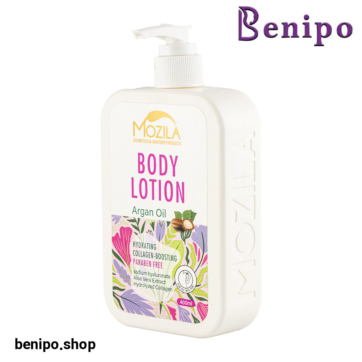لوسیون آبرسان بدن حاوی هیالورونیک اسید و روغن آرگان حجم 400 میلی لیتر