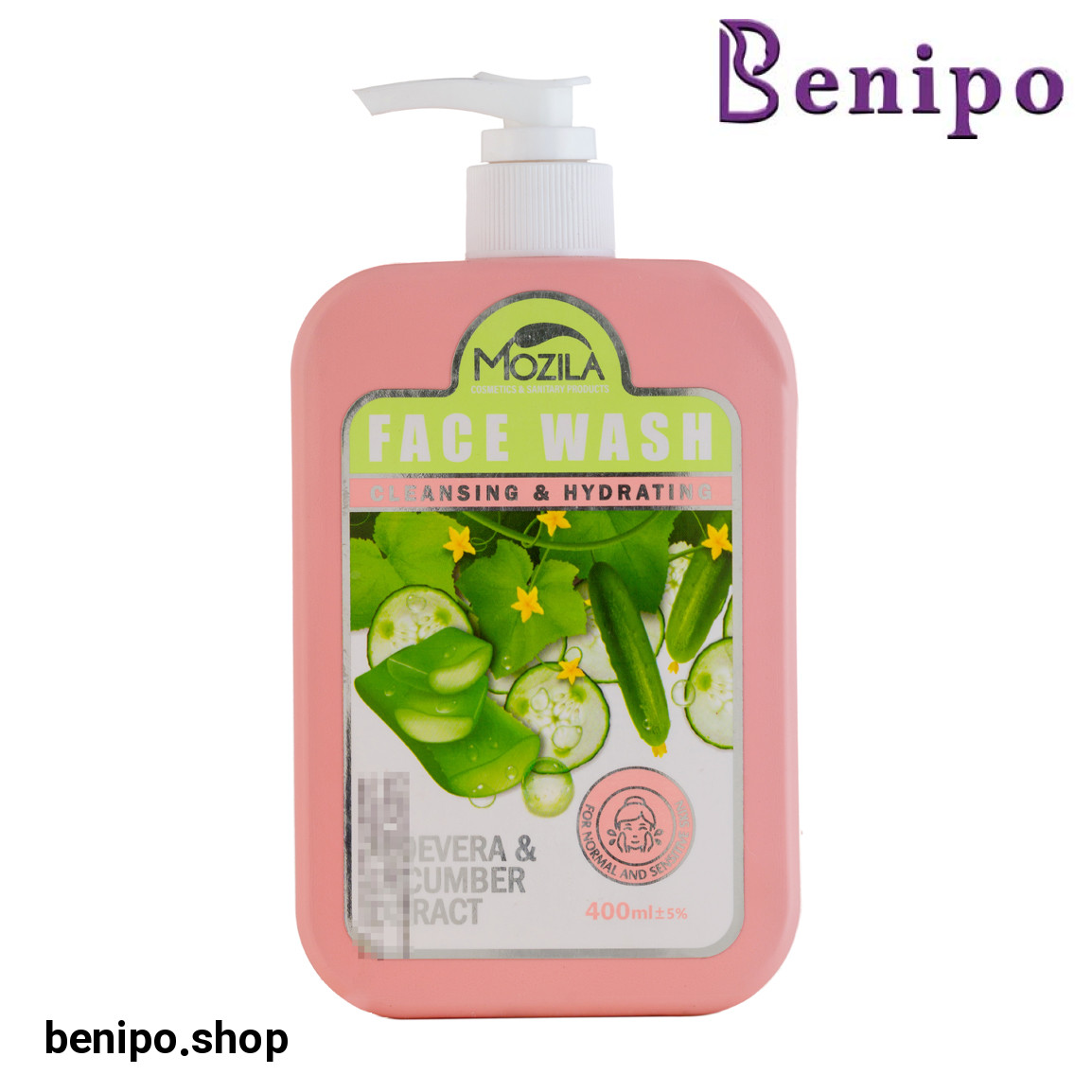 ژل شستشو صورت مناسب پوست معمولی و حساس حاوی عصاره آلوئه ورا و خیار 400میل